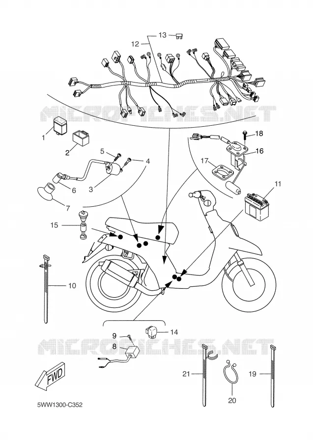 PARTIE ELECTRIQUE 2 Yamaha SCOOTER 50 2007 BW'S  CW50L