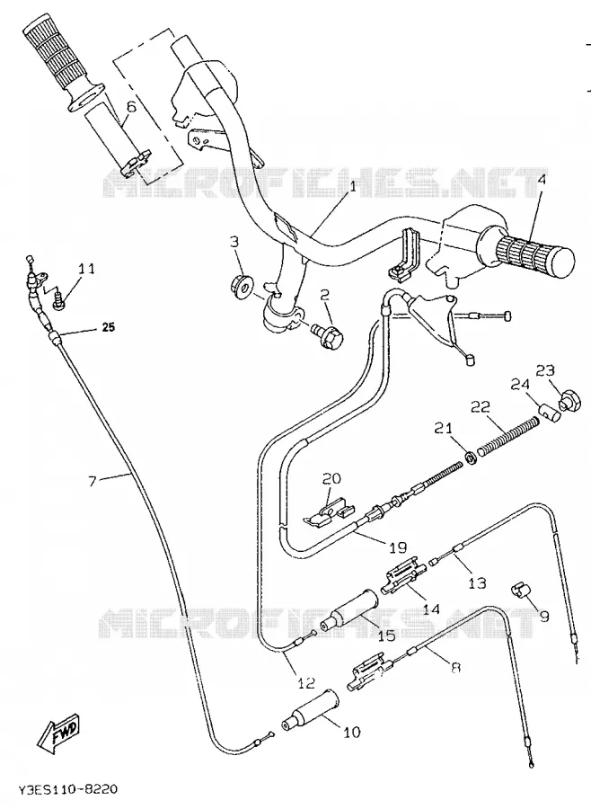 GUIDON ET CABLES Yamaha SCOOTER 50 1995 BOOSTER  CW50R