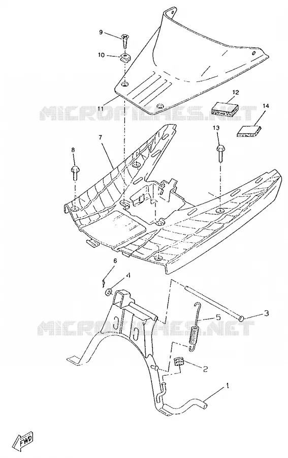 SUPPORT / REPOSE PIEDS Yamaha SCOOTER 50 1995 BOOSTER  CW50RS