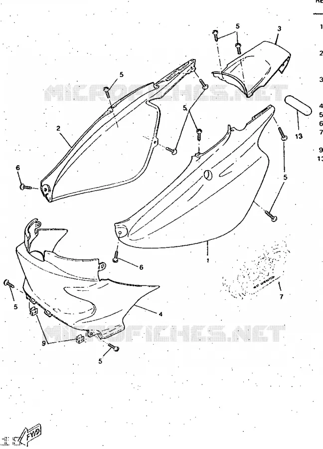 COUVERCLE LATERAL Yamaha SCOOTER 50 1997 BOOSTER  CW50RS