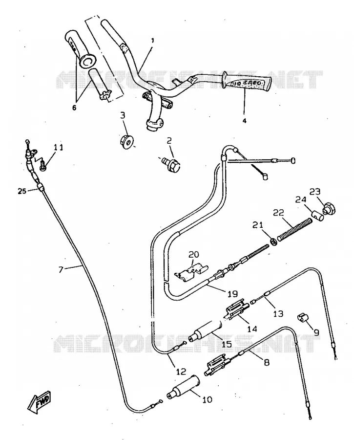 GUIDON ET CABLES Yamaha SCOOTER 50 1997 BOOSTER  CW50RS