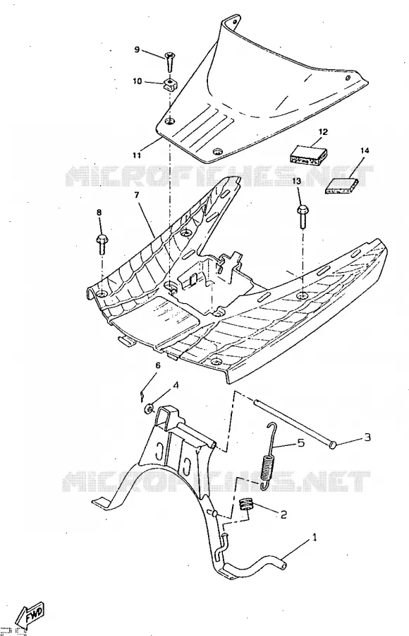SUPPORT / REPOSE PIEDS Yamaha SCOOTER 50 1997 BOOSTER  CW50RS