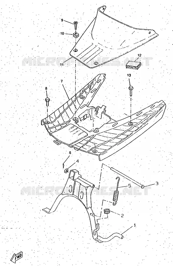 SUPPORT / REPOSE PIEDS Yamaha SCOOTER 50 1997 BOOSTER  CW50RS