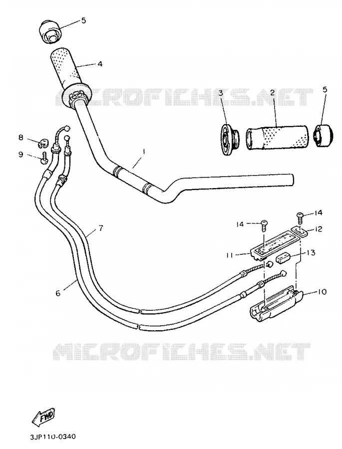 GUIDON ET CABLES Yamaha MOTO 1200 1993 VMAX  V-MAX12