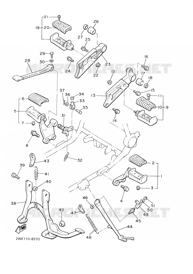 SUPPORT / REPOSE PIEDS Yamaha MOTO 1200 2001 VMAX  VMX12