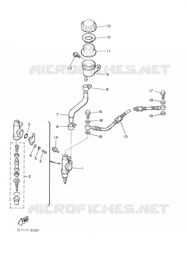 MAITRE CYLINDRE DE FREIN ARRIERE Yamaha MOTO 1200 2002 VMAX  VMX12