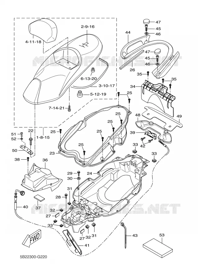 SELLE Yamaha SCOOTER 250 2007 XCITY  VP250