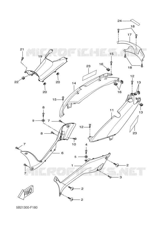 COUVERCLE LATERAL Yamaha SCOOTER 250 2008 XCITY  VP250