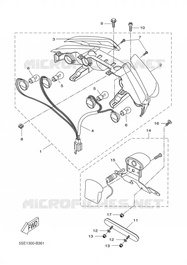 FEU ARRIERE Yamaha SCOOTER 300 2004 VERSITY  VP300 VERSITY