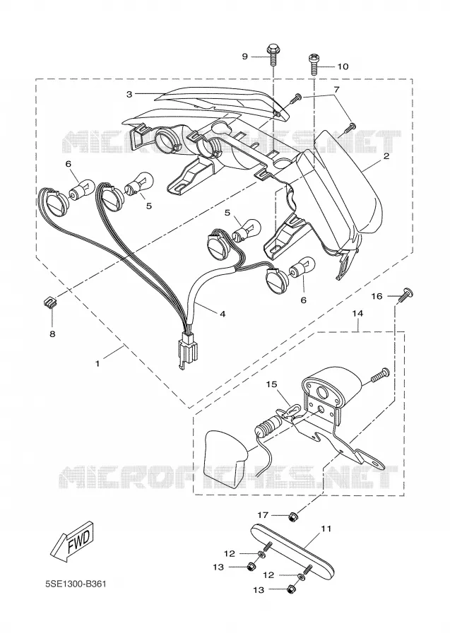 FEU ARRIERE Yamaha SCOOTER 300 2006 VERSITY  VP300 VERSITY