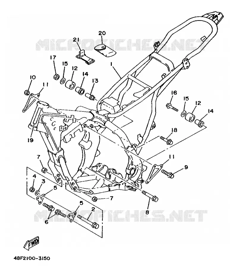 CADRE Yamaha MOTO 200 1994 WR  WR200