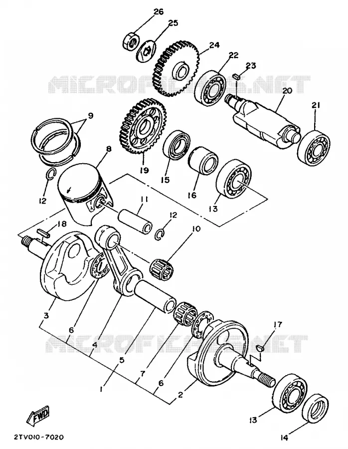 VILEBREQUIN / PISTON Yamaha MOTO 200 1992 WR  WR200RD/WR200