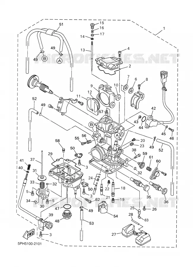 CARBURATEUR Yamaha MOTO 250 2002 WRF  WR250F