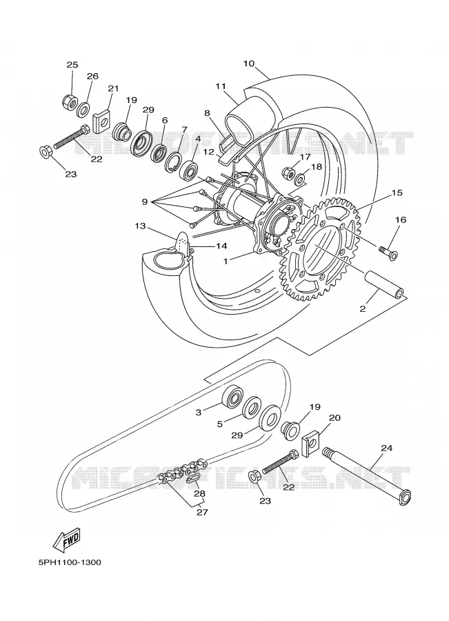 ROUE ARRIERE Yamaha MOTO 250 2002 WRF  WR250F
