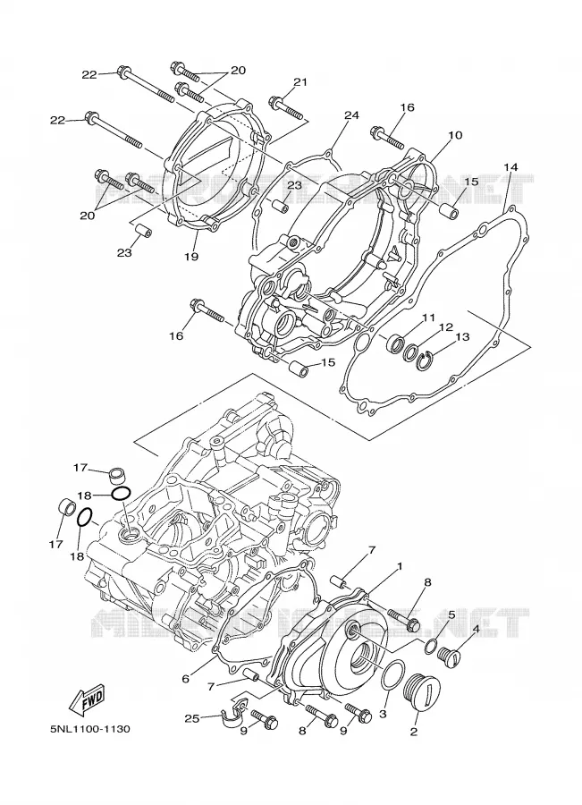 CARTER - MOTEUR 1 Yamaha MOTO 250 2002 WRF  WR250F