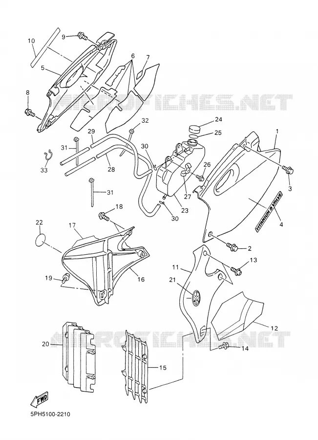 COUVERCLE LATERAL Yamaha MOTO 250 2002 WRF  WR250F