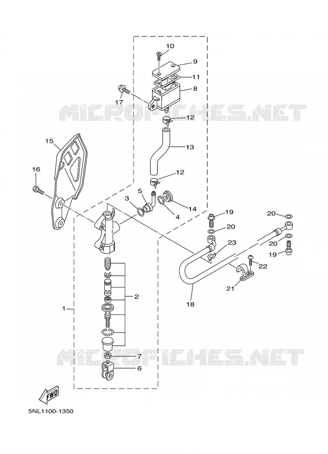 MAITRE CYLINDRE DE FREIN ARRIERE Yamaha MOTO 250 2002 WRF  WR250F