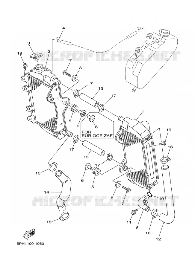 RADIATEUR / DURITES Yamaha MOTO 250 2002 WRF  WR250F