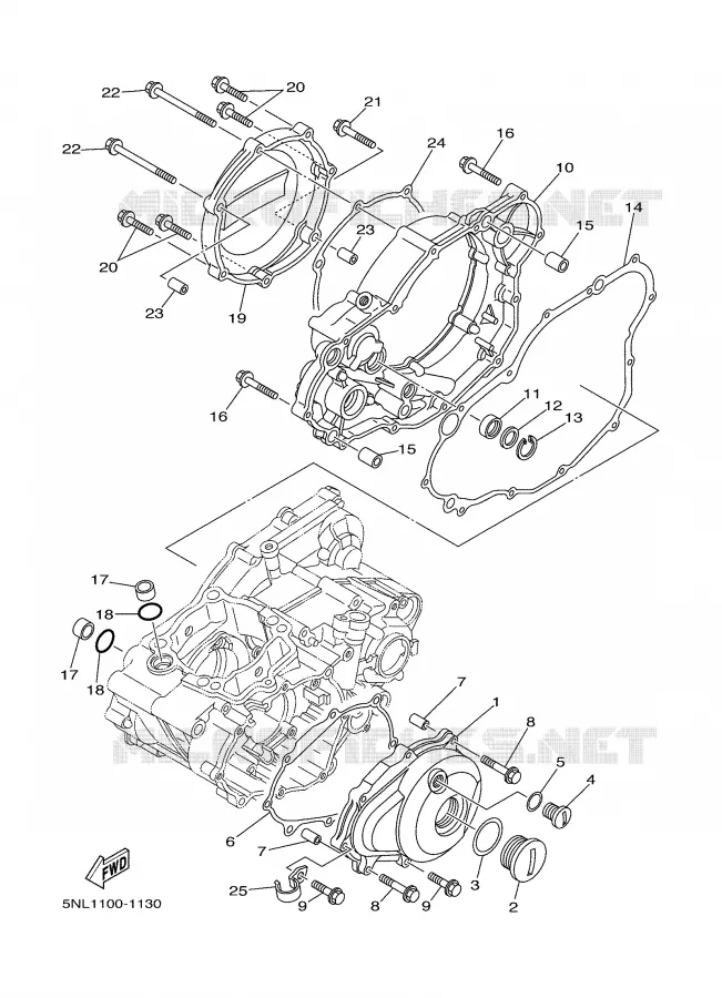 CARTER - MOTEUR 1 Yamaha MOTO 250 2002 WRF  WR250F
