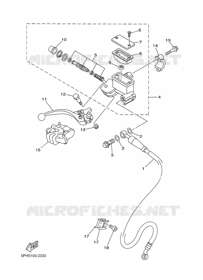 MAITRE CYLINDRE AVANT Yamaha MOTO 250 2002 WRF  WR250F