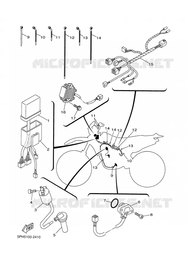 PARTIE ELECTRIQUE 1 Yamaha MOTO 250 2002 WRF  WR250F