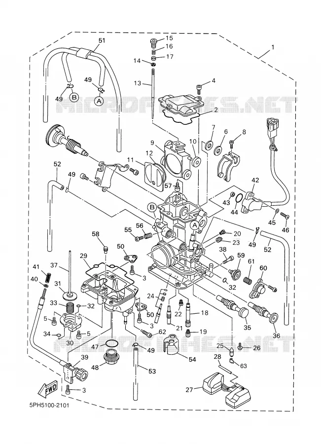 CARBURATEUR Yamaha MOTO 250 2002 WRF  WR250F