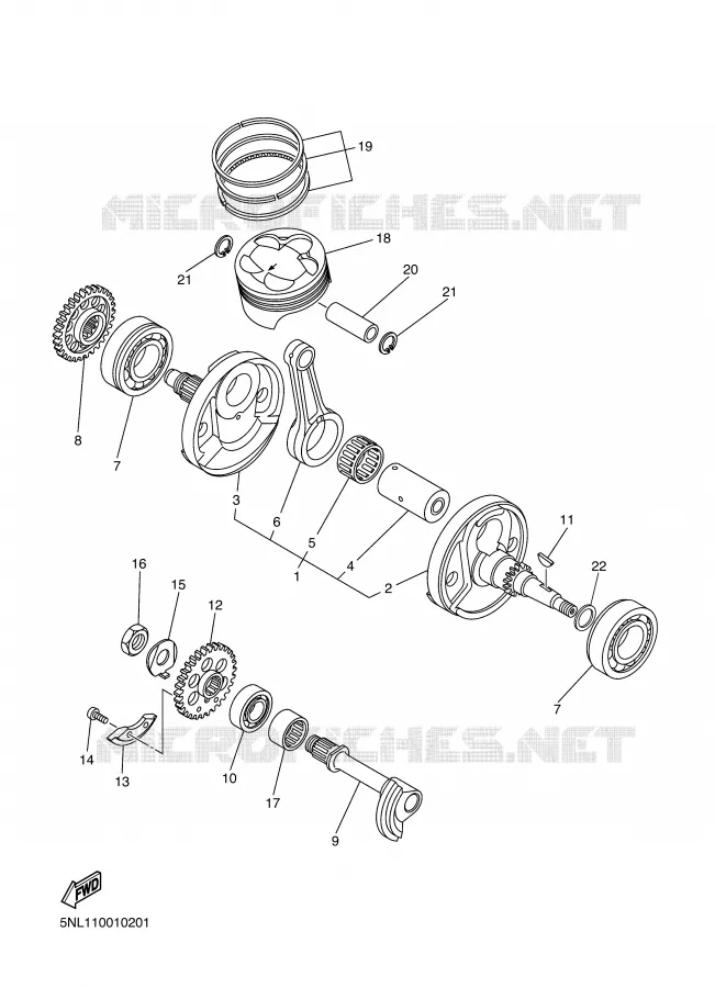 VILEBREQUIN / PISTON Yamaha MOTO 250 2003 WRF  WR250F