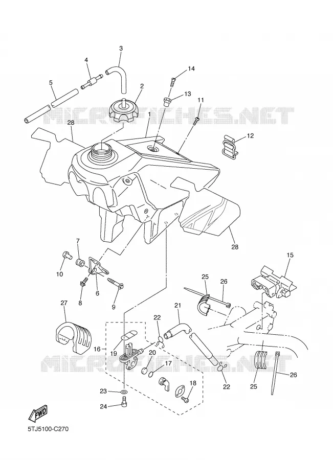 RESERVOIR A ESSENCE Yamaha MOTO 250 2004 WRF  WR250F