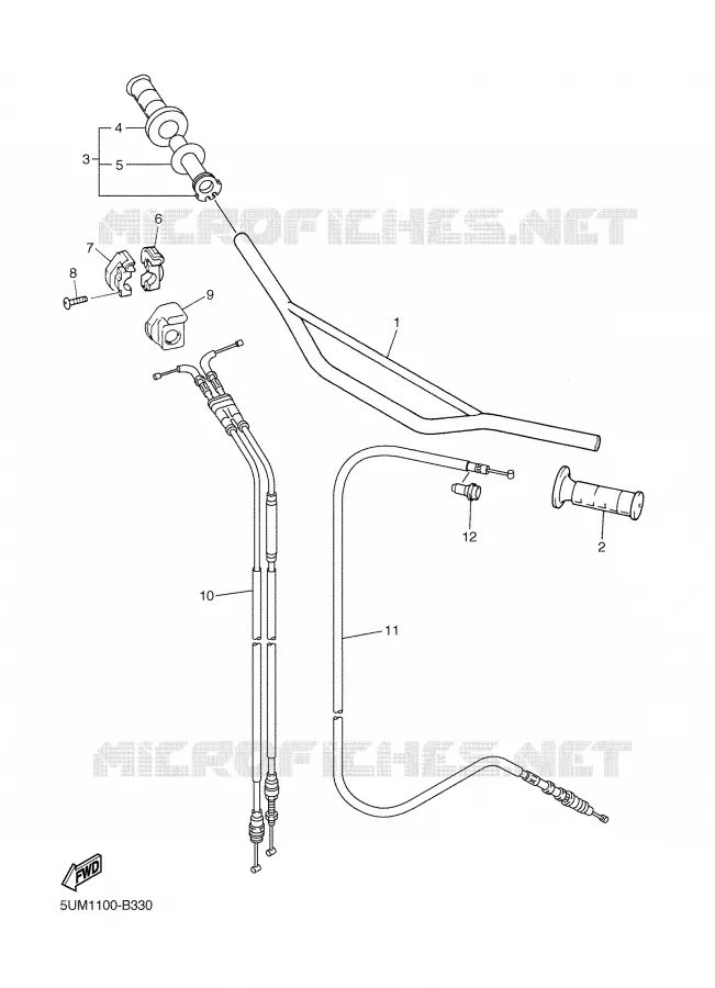 GUIDON ET CABLES Yamaha MOTO 250 2004 WRF  WR250F