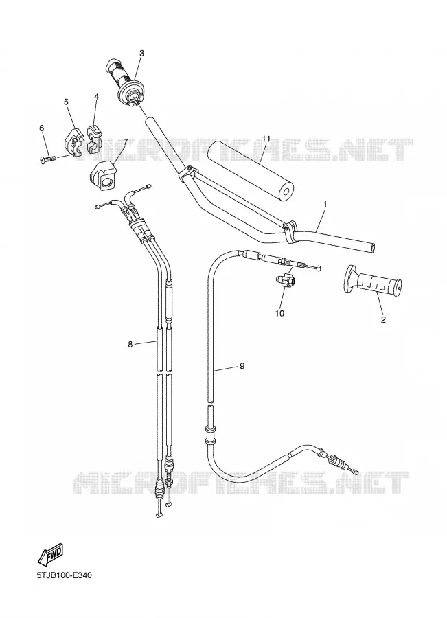 GUIDON ET CABLES Yamaha MOTO 250 2006 WRF  WR250F