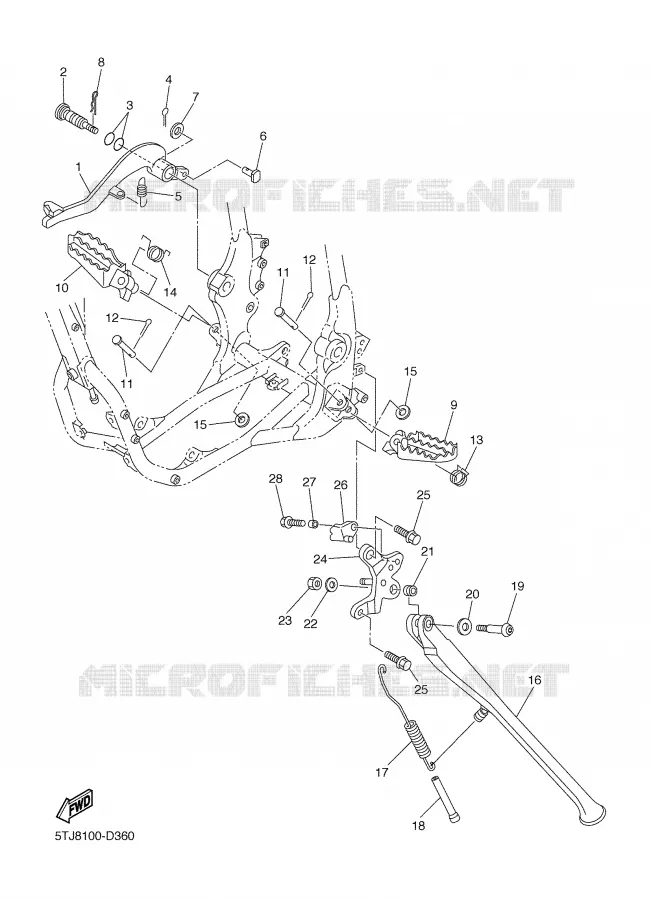 BEQUILLE / REPOSE PIEDS Yamaha MOTO 250 2006 WRF  WR250F