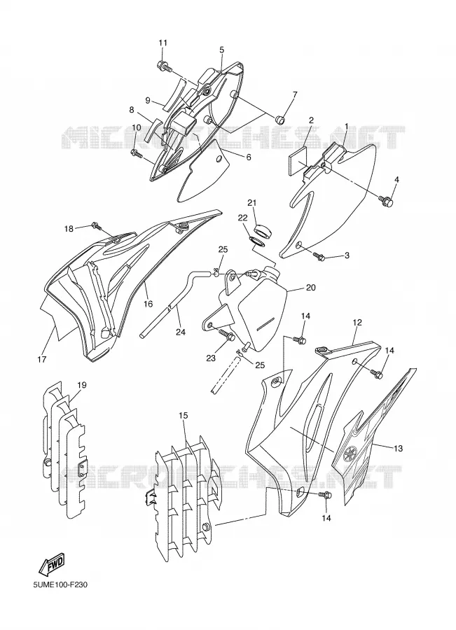 COUVERCLE LATERAL Yamaha MOTO 250 2007 WRF  WR250F