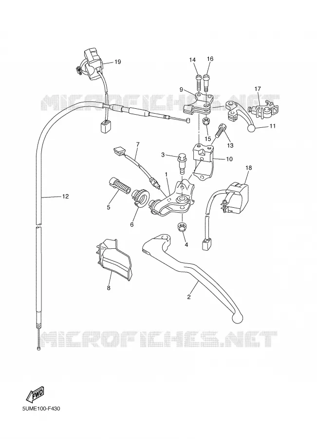 COMMODO / LEVIER Yamaha MOTO 250 2007 WRF  WR250F