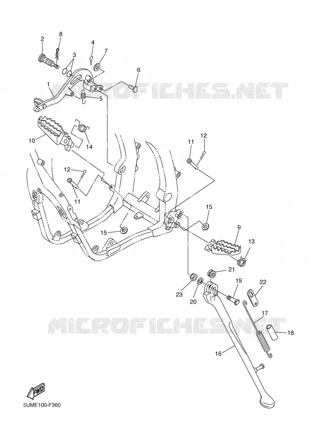 BEQUILLE / REPOSE PIEDS Yamaha MOTO 250 2008 WRF  WR250F