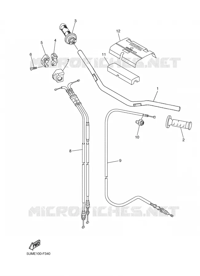 GUIDON ET CABLES Yamaha MOTO 250 2008 WRF  WR250F