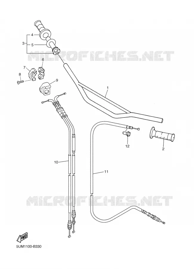 GUIDON ET CABLES Yamaha MOTO 250 2004 WRF  WR250FS