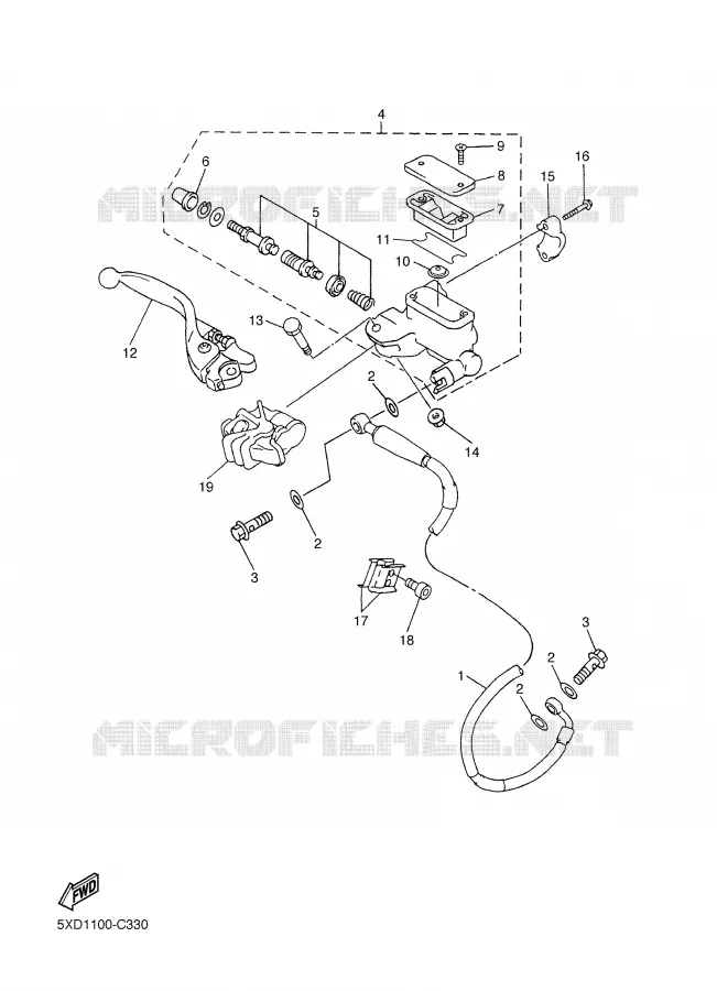 MAITRE CYLINDRE AVANT Yamaha MOTO 250 2004 WRF  WR250FS