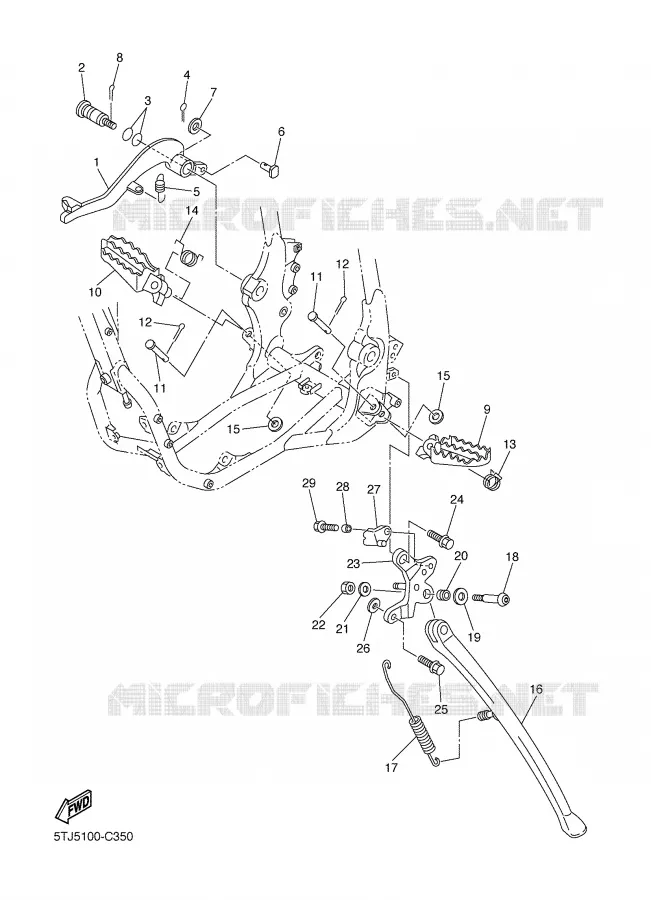 BEQUILLE / REPOSE PIEDS Yamaha MOTO 250 2004 WRF  WR250FS