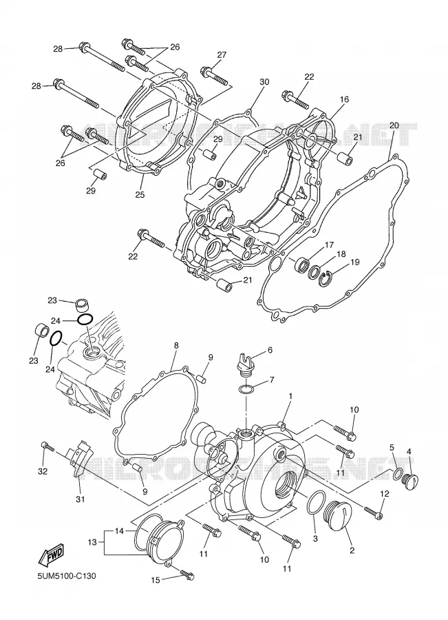 CARTER - MOTEUR 1 Yamaha MOTO 250 2004 WRF  WR250FS