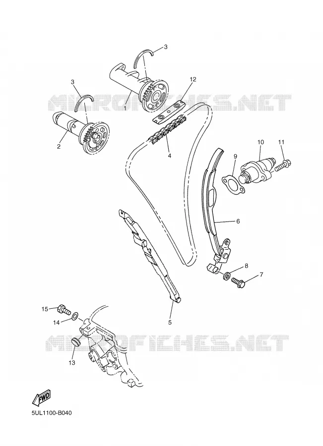 ARBRE A CAMES / CHAINE DE DISTRIBUTION Yamaha MOTO 250 2004 WRF  WR250FS