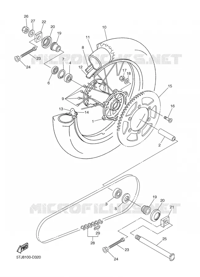 ROUE ARRIERE Yamaha MOTO 250 2005 WRF  WR250FT
