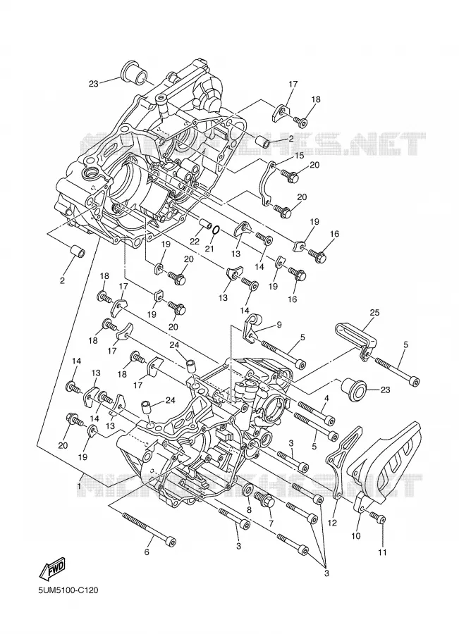 CARTER MOTEUR Yamaha MOTO 250 2005 WRF  WR250FT