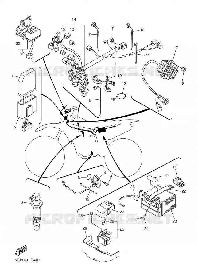 PARTIE ELECTRIQUE 1 Yamaha MOTO 250 2006 WRF  WR250FV