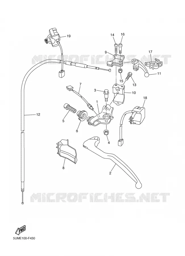 COMMODO / LEVIER Yamaha MOTO 250 2007 WRF  WR250FW