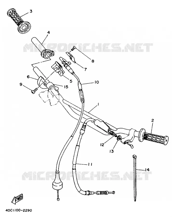 GUIDON ET CABLES Yamaha MOTO 250 1995 WRZ  WR250Z