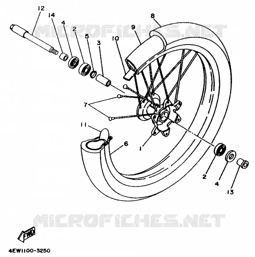 ROUE AVANT Yamaha MOTO 250 1996 WRZ  WR250Z
