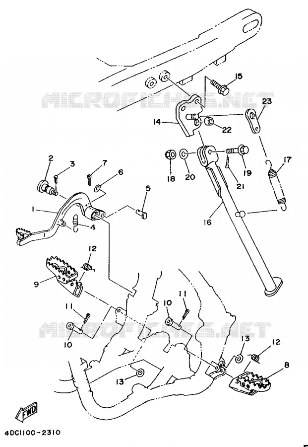 SUPPORT / REPOSE PIEDS Yamaha MOTO 250 1996 WRZ  WR250Z