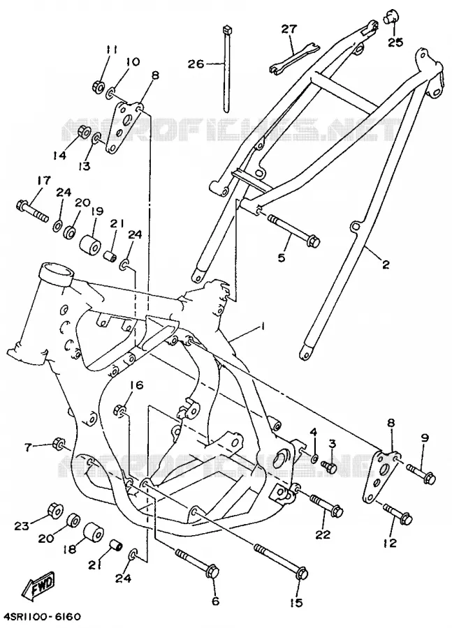 CADRE Yamaha MOTO 250 1997 WRZ  WR250Z