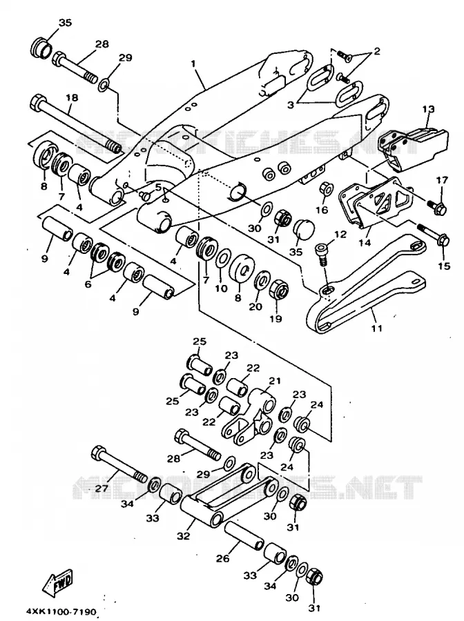 BRAS ARRIERE Yamaha MOTO 250 1997 WRZ  WR250Z