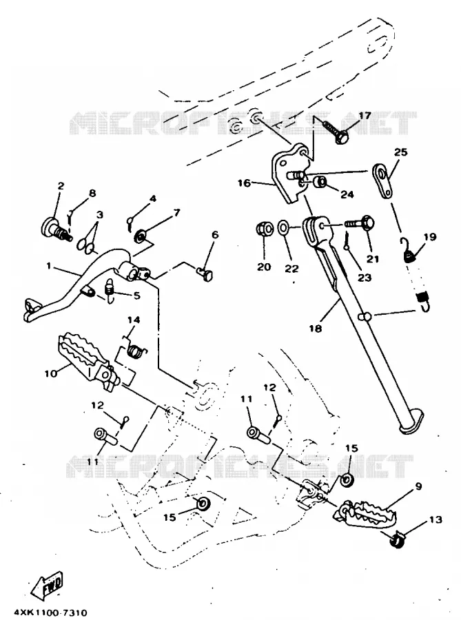 SUPPORT / REPOSE PIEDS Yamaha MOTO 250 1997 WRZ  WR250Z